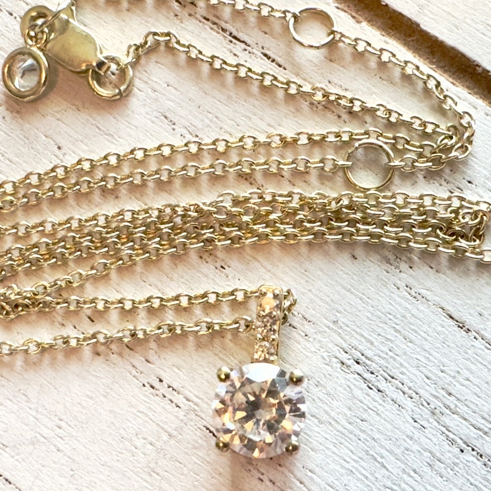 Gold Over 925 Sterling Round Pendant On A Chain Necklace 18 Inch